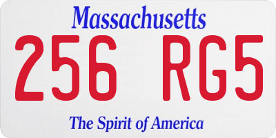 MA license plate 256RG5