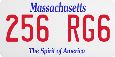 MA license plate 256RG6