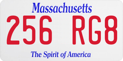 MA license plate 256RG8