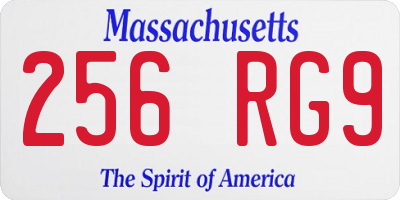 MA license plate 256RG9