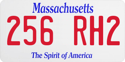 MA license plate 256RH2