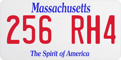 MA license plate 256RH4