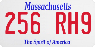 MA license plate 256RH9