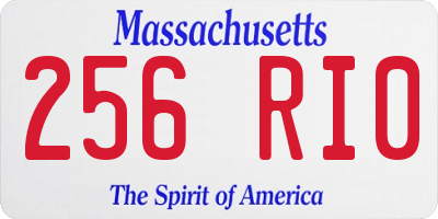 MA license plate 256RI0