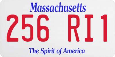 MA license plate 256RI1