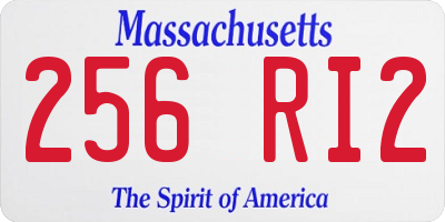 MA license plate 256RI2