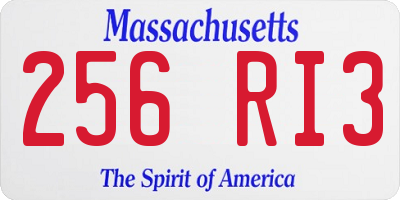 MA license plate 256RI3