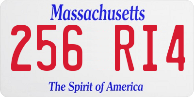 MA license plate 256RI4