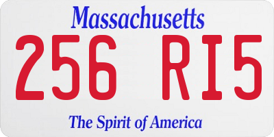 MA license plate 256RI5