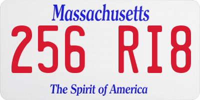 MA license plate 256RI8