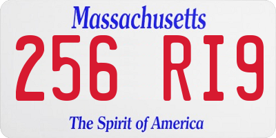 MA license plate 256RI9