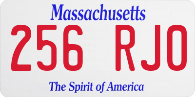 MA license plate 256RJ0