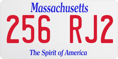MA license plate 256RJ2