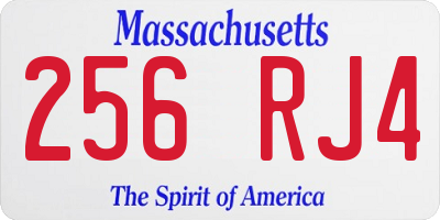 MA license plate 256RJ4