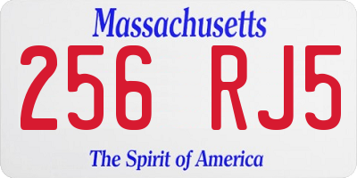 MA license plate 256RJ5