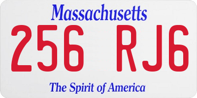 MA license plate 256RJ6