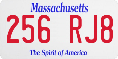 MA license plate 256RJ8