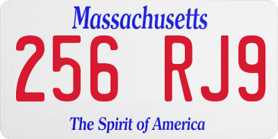 MA license plate 256RJ9