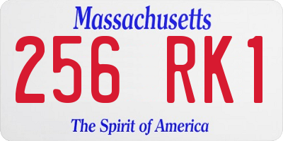 MA license plate 256RK1