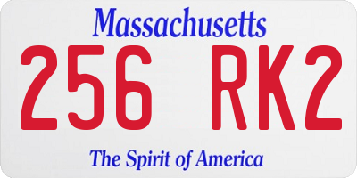 MA license plate 256RK2