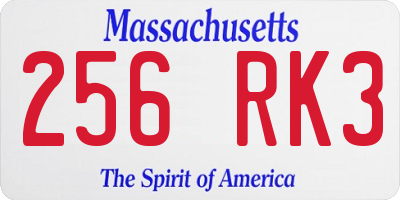 MA license plate 256RK3