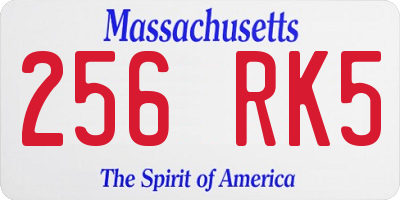 MA license plate 256RK5
