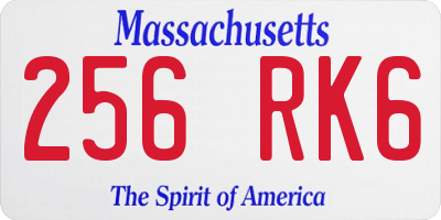 MA license plate 256RK6