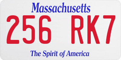 MA license plate 256RK7
