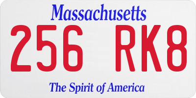 MA license plate 256RK8