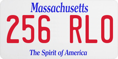 MA license plate 256RL0