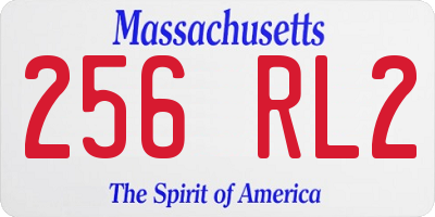 MA license plate 256RL2