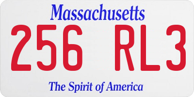 MA license plate 256RL3