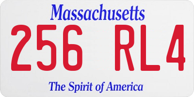 MA license plate 256RL4