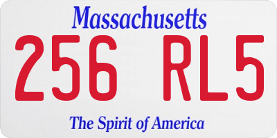 MA license plate 256RL5
