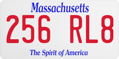 MA license plate 256RL8