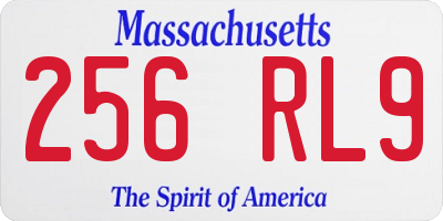 MA license plate 256RL9