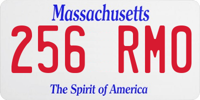 MA license plate 256RM0