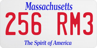 MA license plate 256RM3