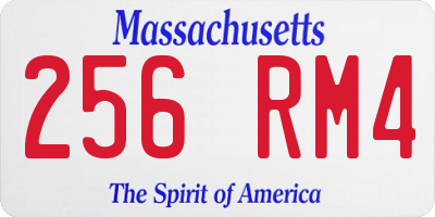 MA license plate 256RM4