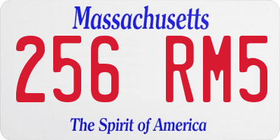 MA license plate 256RM5