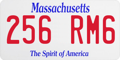 MA license plate 256RM6