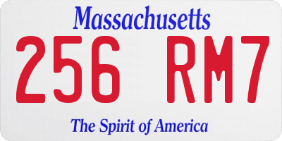 MA license plate 256RM7