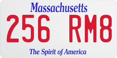 MA license plate 256RM8