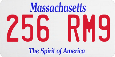 MA license plate 256RM9