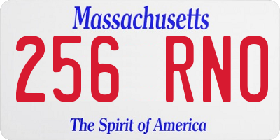 MA license plate 256RN0