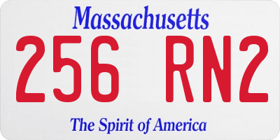 MA license plate 256RN2