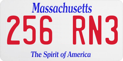 MA license plate 256RN3