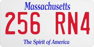 MA license plate 256RN4