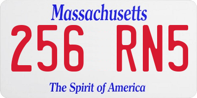 MA license plate 256RN5