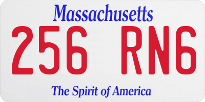 MA license plate 256RN6
